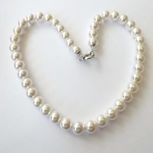 【送料無料】ネックレス　アルジェントディパールcollana donna c argento filo di perle bianche 1 cm 46 cm 110 p
