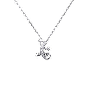 【送料無料】ネックレス　シルバーバッチサンショウウオペンダントｃｍlot pendentif salamandre en argent et zirco neuf longueur au choix 45 ou 50cm