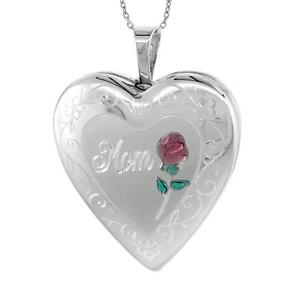 【送料無料】ネックレス　スターリングシルバーピンクハートメダイヨンペンダントイタリアargent sterling maman amp; rose rouge mdaillon coeur pendentif, 457cm italien