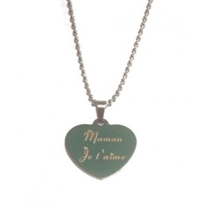 【送料無料】ネックレス　ネックレスシルバーハートボックスcollier coeur argent maman je taime cret cadeau idal fte mre lamp;d