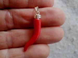 【送料無料】ネックレス　ポルタフォルトゥナコラーロロッソデッラサルディナアルジェントcorno amuleto porta fortuna in corallo rosso della sardegna in argento 925
