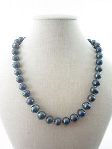 【送料無料】ネックレス　パールセミディミリcollana nodini perle semi grezze di 910 mm australiane grigio lunga 45 cm｜hokushin