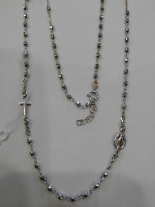【送料無料】ネックレス　アルジェントヌォーヴァコンcollana rosario modello girocollo in argento 925 , 50cm, nuova con astuccio