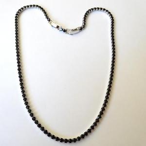 【送料無料】ネックレス　テニスアルジェントコンcollana tennis c argento con zirconi neri 43 41 cm 44 aa 14,386円