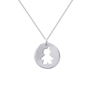 【送料無料】ネックレス　ソリッドシルバークリップメダルcollier mdaille garon en argent massif longueur au choix 45cm ou 50cm 14,785円