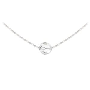 【送料無料】ネックレス　シルバーラウンドパールミリスワロフスキーエレメントクリスタルcollier ras de cou argent 925 perle ronde 8mm swarovski element crystal