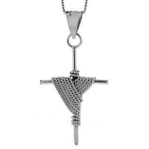 【送料無料】ネックレス　スターリングシルバーワイヤークロスチューブイタリアargent sterling recouvert de fil fer tube croix 3d pendentif,457cm italien 13,855円
