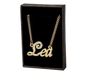 【送料無料】ネックレス　メッキクランプリーサンバレンティンplaqu or 18k collier prnom lea la saint valentin fte des mres