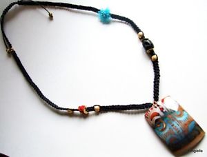 【送料無料】ネックレス　スパイラルウォッシャターコイズsautoir spirales multicolore macram noir lave cinabre fleur organza turquoise