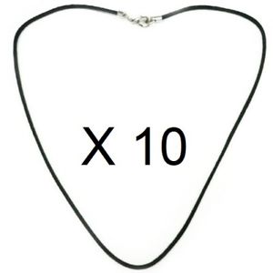 【送料無料】ネックレス　ネックレスブラックコードバッチlot de 10 collier cordon noir 1mm coton huil brillant longueur 35 80 cm