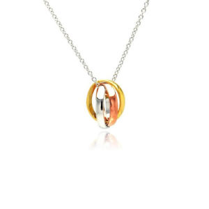 【送料無料】ネックレス　スターリングシルバーペンダントリングクランプfemmes en argent sterling 925 tricolor rh bague pendentif 16 collier rglable｜hokushin