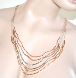【送料無料】ネックレス　ネックレスマルチカラーシルバーゴールドピンクワイヤーcollier long femme ras du cou multicouleurs argent or rose fils crmonie 109