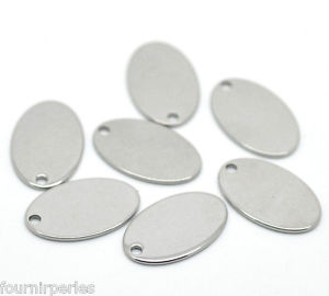 【送料無料】ネックレス　ペンダントステンレススチール×100 pendentifs charms ovale en acier inoxydable 175mmx115mm68x48