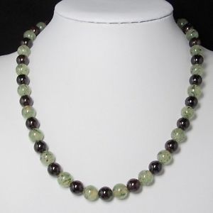 【送料無料】ネックレス　ネックレスガーネットシルバーbeau collier 50cm en prehnite grenat et argent 925