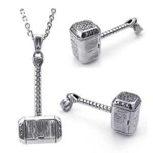 【送料無料】ネックレス　クリップトールハンマーステンレスペンダント5xcollier a pendentif en acier inoxydable en forme de marteau thor avec unx1w5｜hokushin
