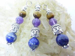 【送料無料】ネックレス　タイガーアイラピスラズリpendentif oeil de tigre lapis lazuli amethyste protection et paix