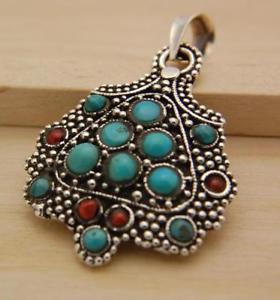 【送料無料】ネックレス ヴィンテージデザインターコイズコーラルdesign vintage corail turquoise amp; 925 argent pendant jewelry; g315|hokushin