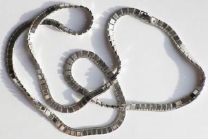 【送料無料】ネックレス　クリップビンテージジュエルモネダブルリンクカラースクエアcollier bijou vintage sign monet maillon double carr couleur argent * 3288｜hokushin