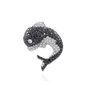 【送料無料】ネックレス スターリングシルバーキーパッドインチfemmes en argent sterling 925 pav arrangement noir transparent dauphin 38cm|hokushin