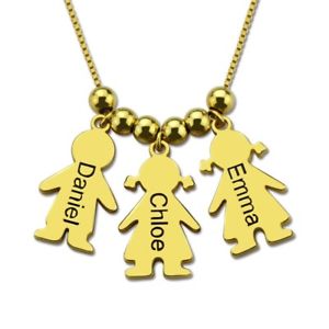 【送料無料】ネックレス カスタムクリップポーチcollier personnalis dor enfants 3 prnoms pochette cadeau lamp;d|hokushin