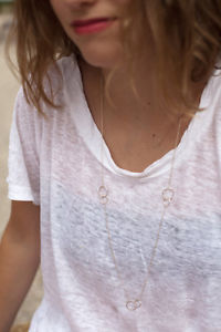 【送料無料】ネックレス ネックレスソリッドシルバーラウンドリングcollier sautoir deux cercles ronds anneaux en argent massif|hokushin