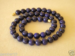 【送料無料】ネックレス　ラピスラズリクリップラウンドネックレスミリラピスbleu lapis lazuli 8mm collier perles rondes 406cm collier 8 mm lapis perles｜hokushin