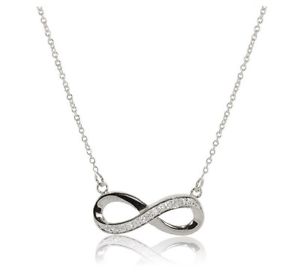【送料無料】ネックレス　ホワイトゴールドスターリングシルバーペンダントor blanc infinity cz argent sterling love promise collier avec pendentif｜hokushin 21,754円