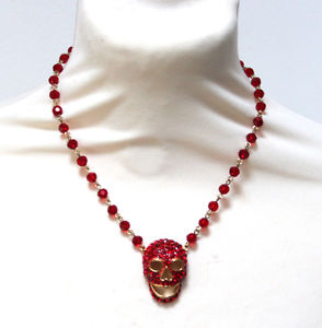 【送料無料】ネックレス　バトラーウィルソンスケルトンビーズbutler et wilson 2 red jaune squelette en cristal court perl chapelet｜hokushin