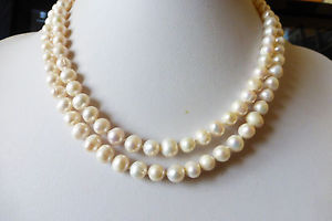 【送料無料】ネックレス　クリップcollier de 2 rangs de perles de culture