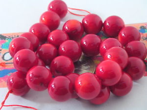 【送料無料】ネックレス　ディロッソパールデルダミリ1 filo di corallo bambu rosso 28 perle del da 14 mm lungo 40 cm