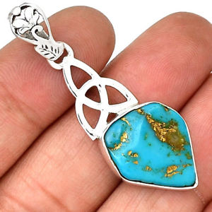 【送料無料】ネックレス　ターコイズトルコペンダントシルバーマウントpendentif turquoise monture en argent 925 ref 2673｜hokushin 21,456円