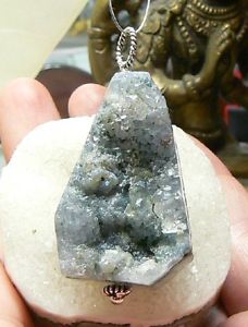 【送料無料】ネックレス　シルバーペンダントアメジストクラスタrare naturel druse amthyste grappe de cristal fleur 925 pendentif argent