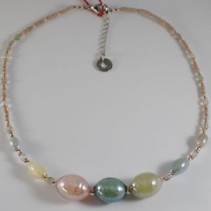 【送料無料】ネックレス ベネチアコンディムラーノローザコベージュcollana antica murrina venezia con vetro di murano beige rosa grigio co994a03|hokushin