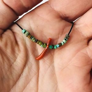 【送料無料】ネックレス ターコイズトルココーラルクランプantique turquoise amp; corail collier excav perles centaines de ans ancien|hokushin
