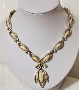 【送料無料】ネックレス　ビンテージジュエリーネックレスサインインサラメタルカラーシルバーホワイトbijou vintage collier signe sarah cov metal couleur argent teinte blanc 150u