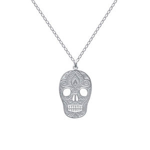 【送料無料】ネックレス　ソリッドシルバーヘッドクランプcollier tte de mort en argent massif longueur au choix 45cm ou 50cm｜hokushin