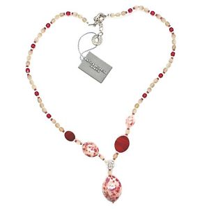 【送料無料】ネックレス ベネチアコンディムラーノベージュロッソビアンコcollana antica murrina venezia con vetro di murano rosso beige bianco co926a11|hokushin