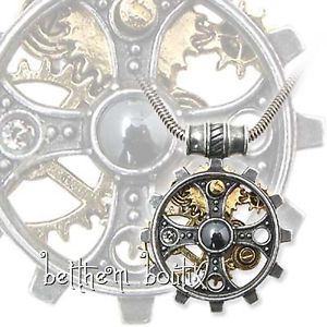 【送料無料】ネックレス　ゴスロックチェーンクリップゴシックリングgoth alchemy collier chaine amp; pendentif steampunk foundrymans ring gothique