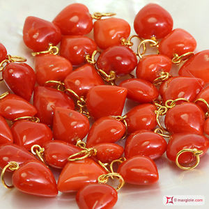 【送料無料】ネックレス　デルメディテラネオクオーレ**mg** pendente corallo del mediterraneo cuore grande
