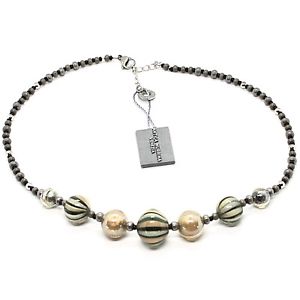 【送料無料】ネックレス　ベネチアコンディムラーノヴェルデベージュcollana antica murrina venezia con vetro di murano grigio verde beige coa64a32