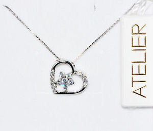 【送料無料】ネックレス アルジェントコンビアンキワークショップクオーレcollana donna atelier cuore in argento 925 con zirconi bianchi brillanti ac01|hokushin