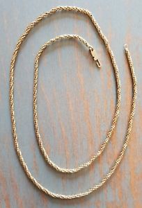 【送料無料】ネックレス　チェーンメッシュツイストロープビンテージchaine sautoir maille corde torsade en plaqu or vintage 60 cm refv857