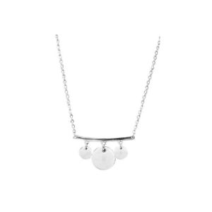 【送料無料】ネックレス　クランプステンレスメッシュディスクトリオcollier acier inoxydable maille fort 1mm trio disques 10 6mm｜hokushin