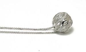 【送料無料】ネックレス　シルバーネックレスベールネックレスstroili collier en argent pendentif balle avec des cristaux remise de 50