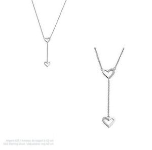 【送料無料】ネックレス　チェーンネックレスペンダントchaine collier pendentif 2 coeur zirco argent 45 cm bijouteriejolybijoux