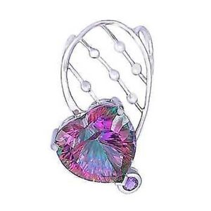 【送料無料】ネックレス　スターリングシルバーフォームトパーズペンダントfemmes en argent sterling 925 forme coeur topaze mystique 44cm pendentif
