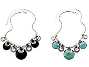 【送料無料】ネックレス　クランプシルバーエスニックファッショントレンドターコイズcollier plastron ethnique argent fashion tendance noir turquoise neuf｜hokushin 13,075円