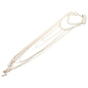 【送料無料】ネックレス　&times;プレートパンクブリリアントカットゴールドネックレスポンポンボディクリップ5x1pc plaque boho punk, brillant or coupe collier corps pompon collier de c s4｜hokushin