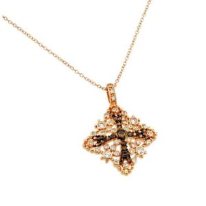 【送料無料】ネックレス　スターリングシルバーメッキピンクゴールドジルコンfemmes en argent sterling 925 plaqu or rose carr noir et zircon transparent｜hokushin