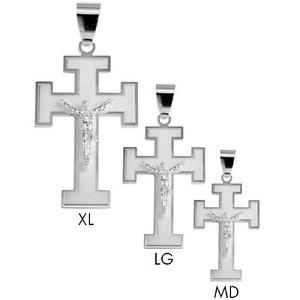 【送料無料】ネックレス　スターリングシルバーマットモードクロスargent sterling hautement poli finition mat lorraine mode crucifix cross pendant